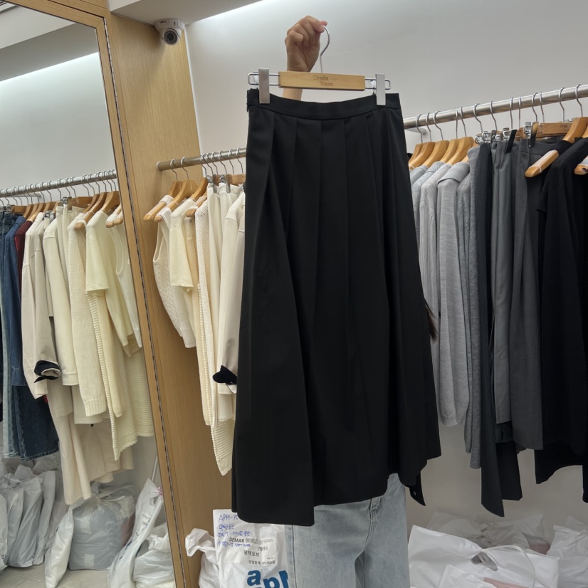 DRESS ROOM東大門㊣實拍女士新品時尚半身裙中短裙莫代爾百褶褶裙DRESS ROOM半身裙/中短裙圖色3
