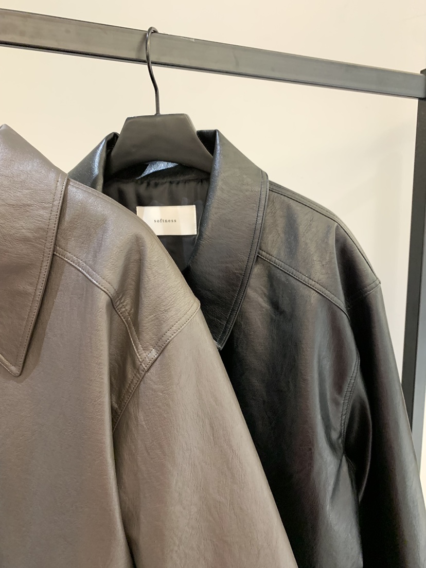 SOFTNESS韓國代購㊣女裝新品25秋冬休閑人氣時尚推薦夾克皮革Softness/Cosmic夾克