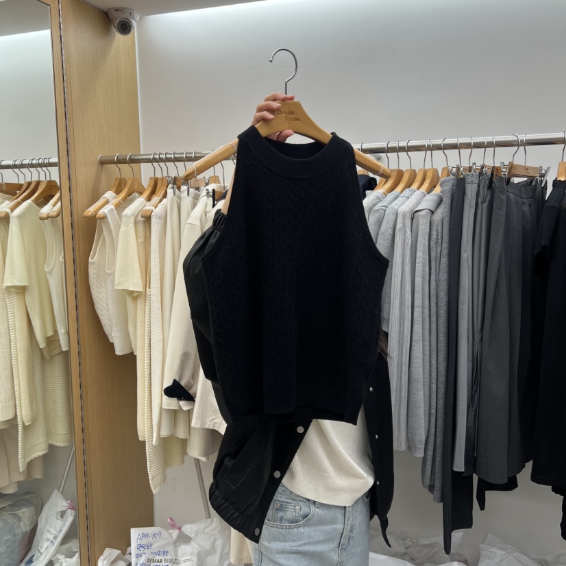 DRESS ROOM韓國直郵㊣女裝新款休閑職業25秋冬推薦吊帶背心DRESS ROOM吊帶/背心圖色2