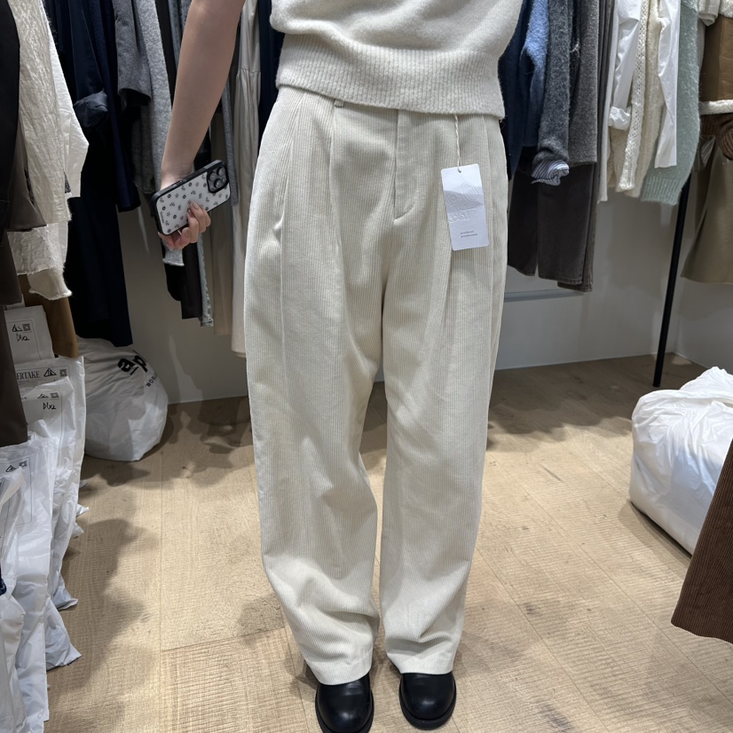 OVERTAKE韓國直郵㊣女士新品25秋冬真品熱賣職業休閑褲燈芯絨OVERTAKE休閑褲圖色1