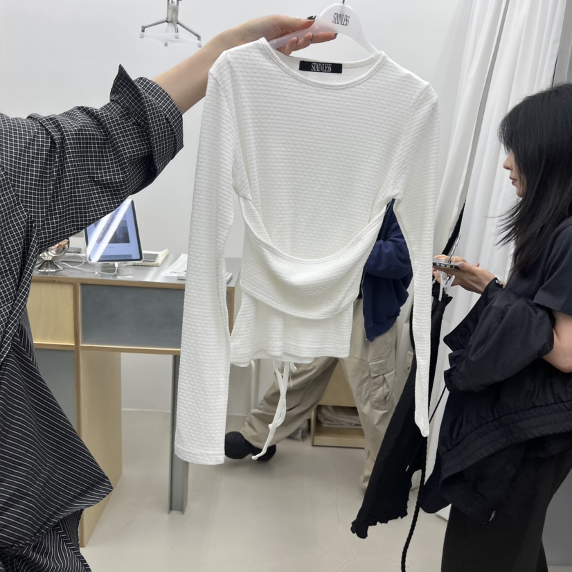 STAINLESS東大門㊣代購女士新品職業真品時尚長袖T恤假兩件STAINLESS長袖T恤圖色1