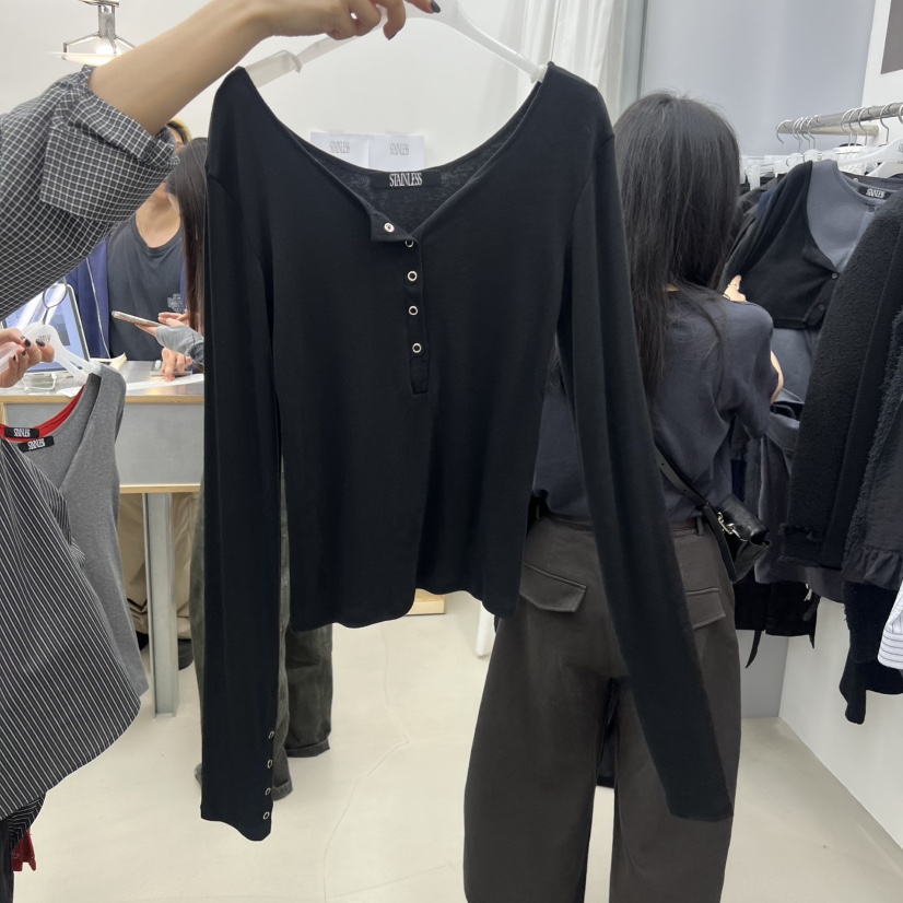 STAINLESS韓國代購㊣女裝新品職業人氣休閑推薦時尚長袖T恤STAINLESS長袖T恤圖色2