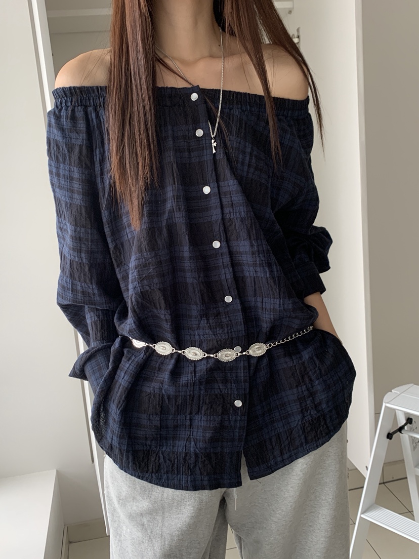 MORE THAN-P東大門㊣代購女裝新款職業時尚襯衫蕾絲衫露肩MORE THAN襯衫/蕾絲衫