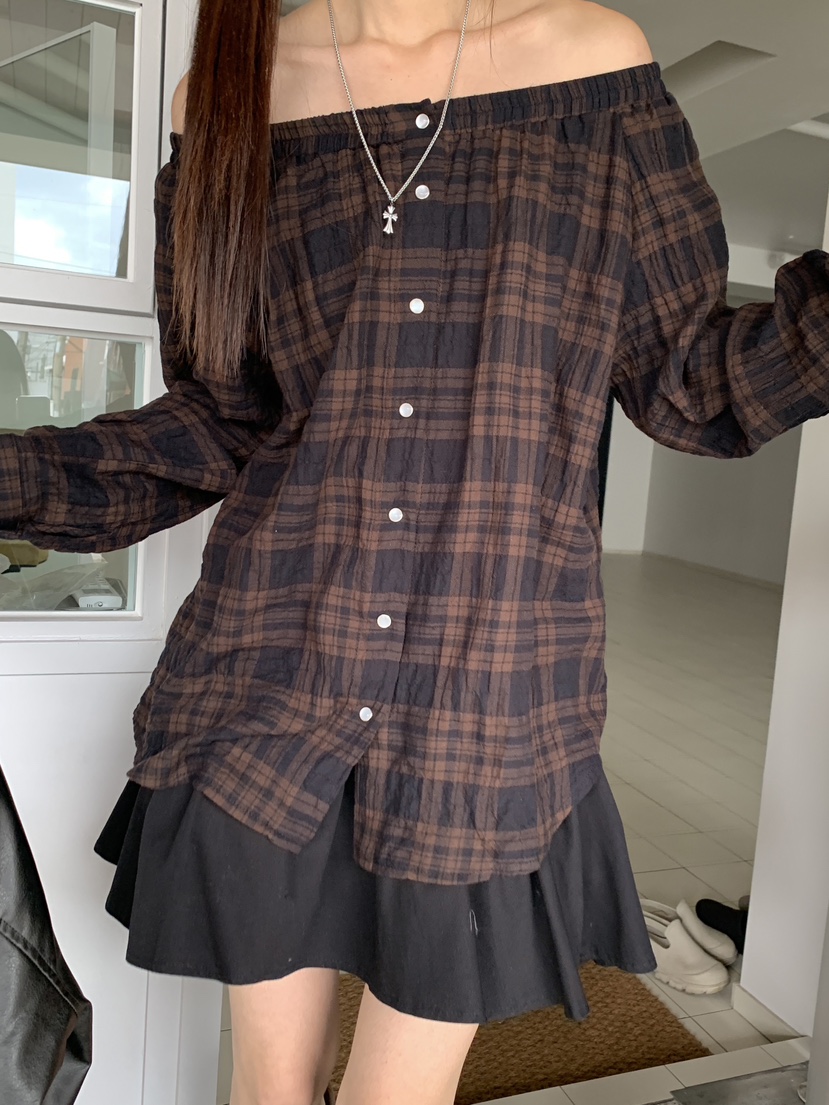 MORE THAN-P東大門㊣代購女裝新款職業時尚襯衫蕾絲衫露肩MORE THAN襯衫/蕾絲衫