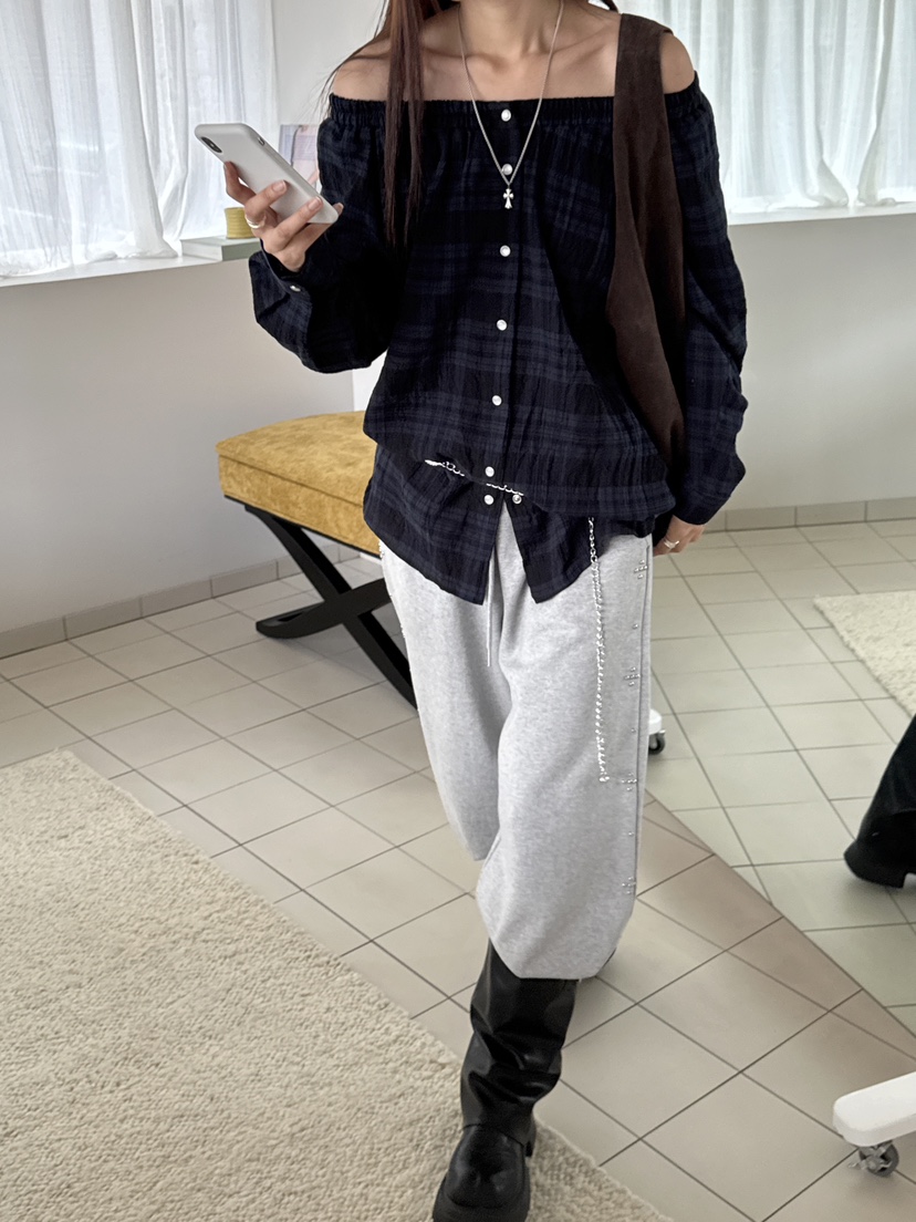 MORE THAN-P東大門㊣代購女裝新款職業時尚襯衫蕾絲衫露肩MORE THAN襯衫/蕾絲衫