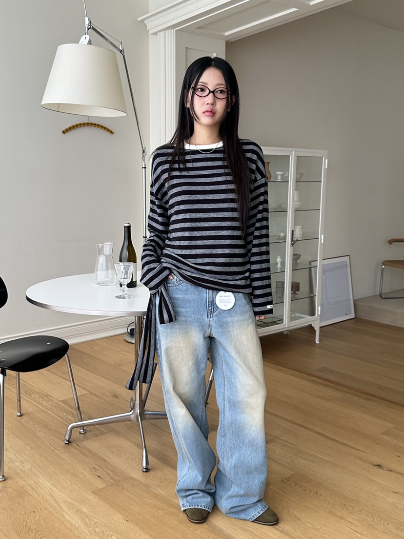 I MFACT韓國代購㊣女士新品25秋冬熱賣職業牛仔褲水洗牛仔布I MFACT牛仔褲