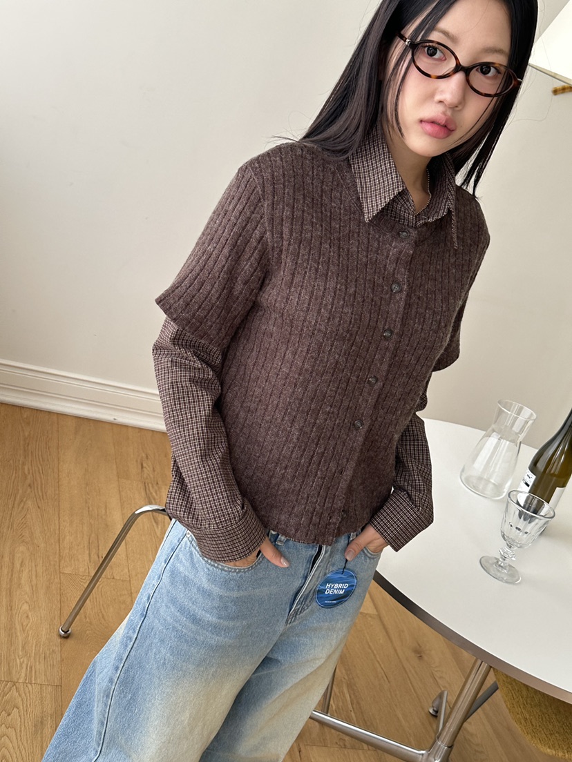 I MFACT韓國代購㊣女裝新款人氣針織衫不含內搭針織羅紋開衫I MFACT針織衫