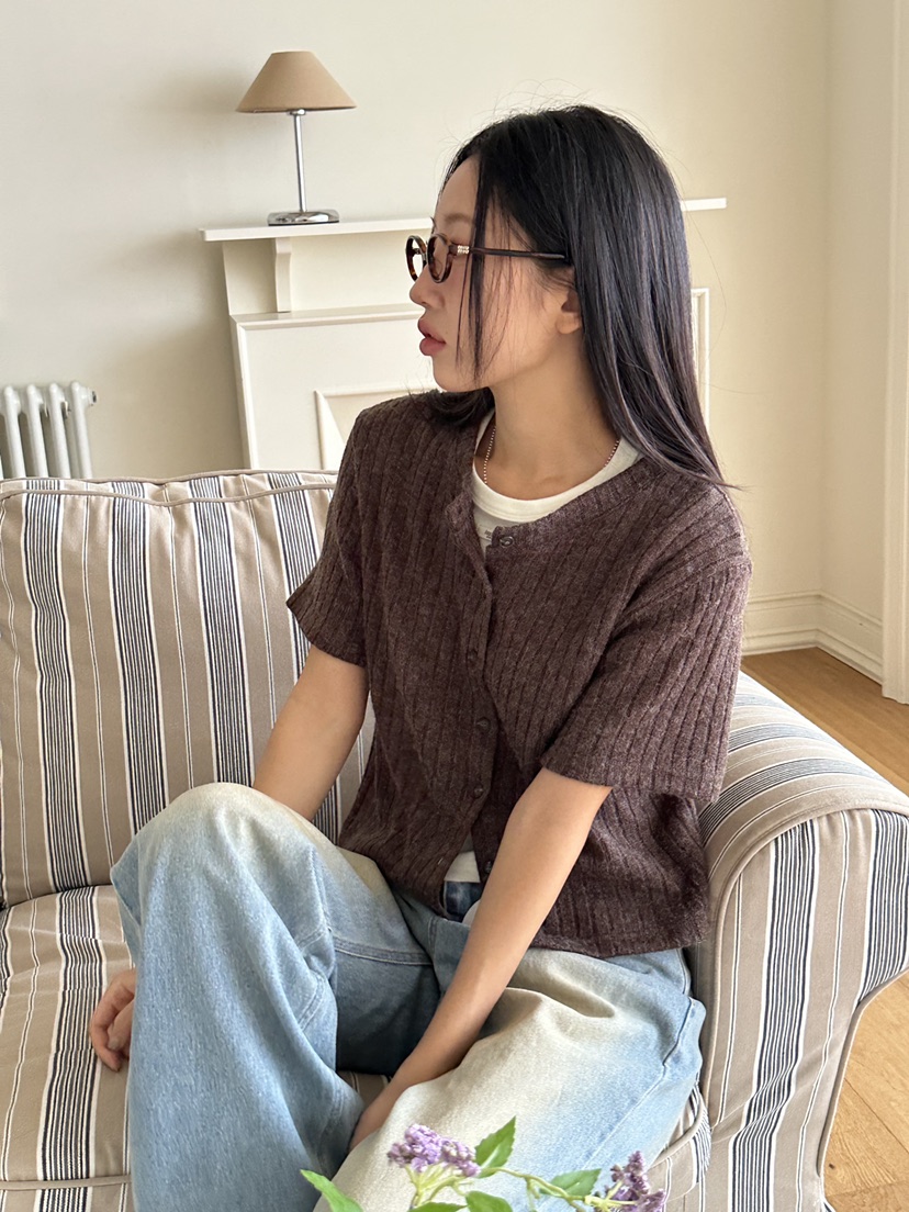 I MFACT韓國代購㊣女裝新款人氣針織衫不含內搭針織羅紋開衫I MFACT針織衫