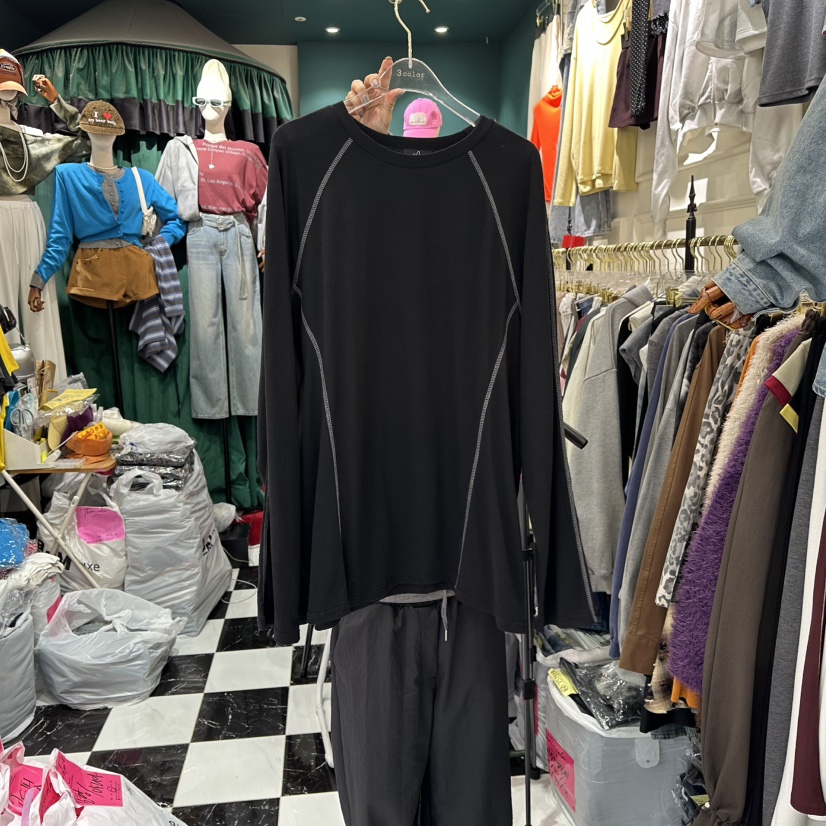 3COLOR東大門㊣實拍女士新品休閑長袖T恤Three color長袖T恤圖色4