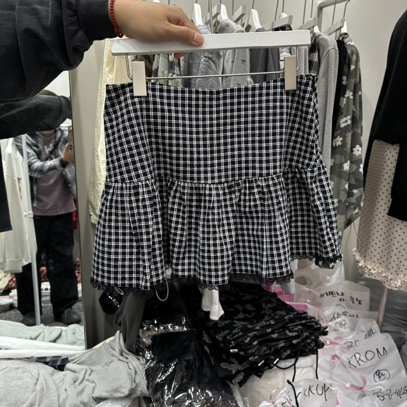VINTAGE 888東大門㊣直郵女士新品休閑真品25秋冬短裙格紋VINTAGE888/TRIPLE EIGHT短裙圖色1