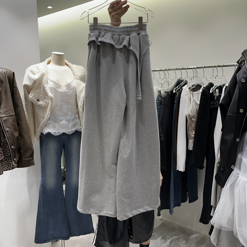 BAIE.38韓國代購㊣女裝新品熱賣職業休閑推薦休閑褲荷葉邊BAIE.38休閑褲