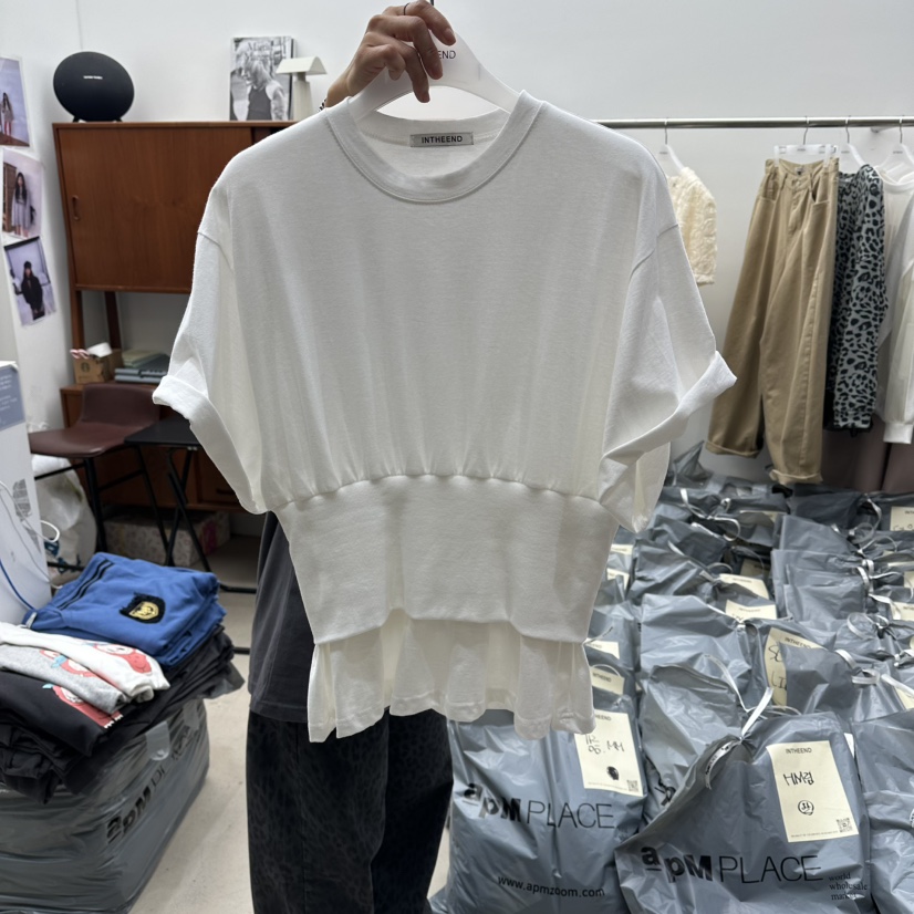 INTHEEND韓國代購㊣女士新品職業熱賣人氣真品25秋冬針織衫褶皺INTHEEND針織衫圖色1