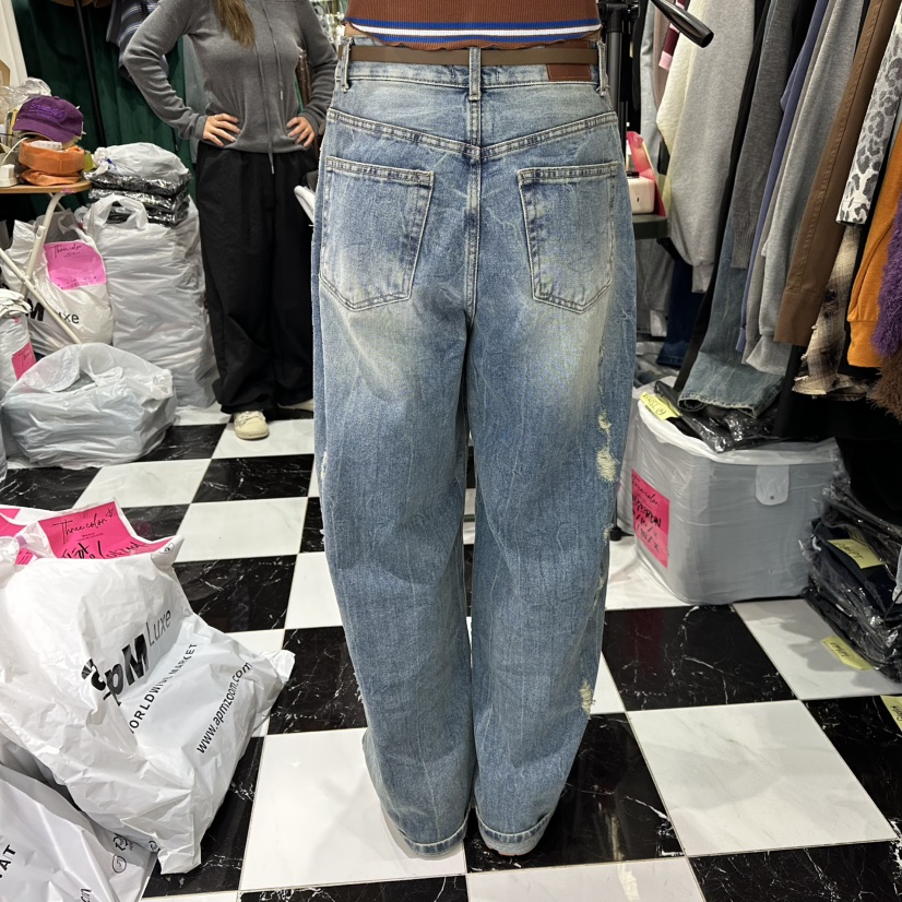 3COLOR東大門㊣直郵女士新款推薦牛仔褲不含腰帶Three color牛仔褲