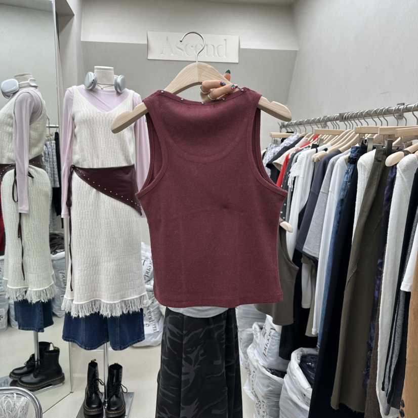 ASCEND韓國直郵㊣女裝新款推薦人氣職業休閑真品25秋冬吊帶背心ASCEND吊帶/背心