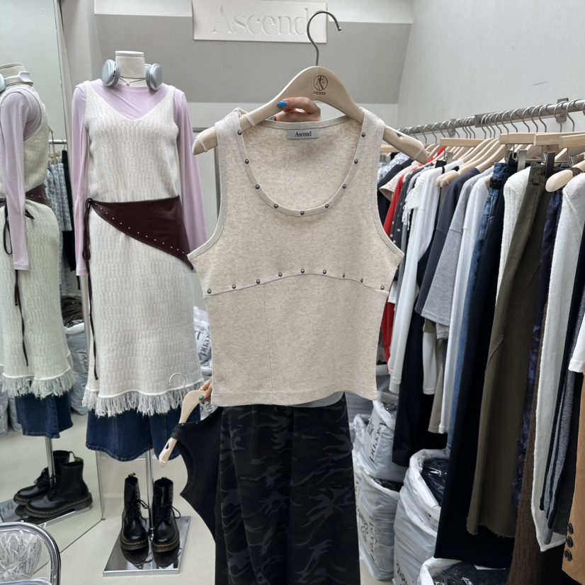 ASCEND韓國直郵㊣女裝新款推薦人氣職業休閑真品25秋冬吊帶背心ASCEND吊帶/背心圖色1