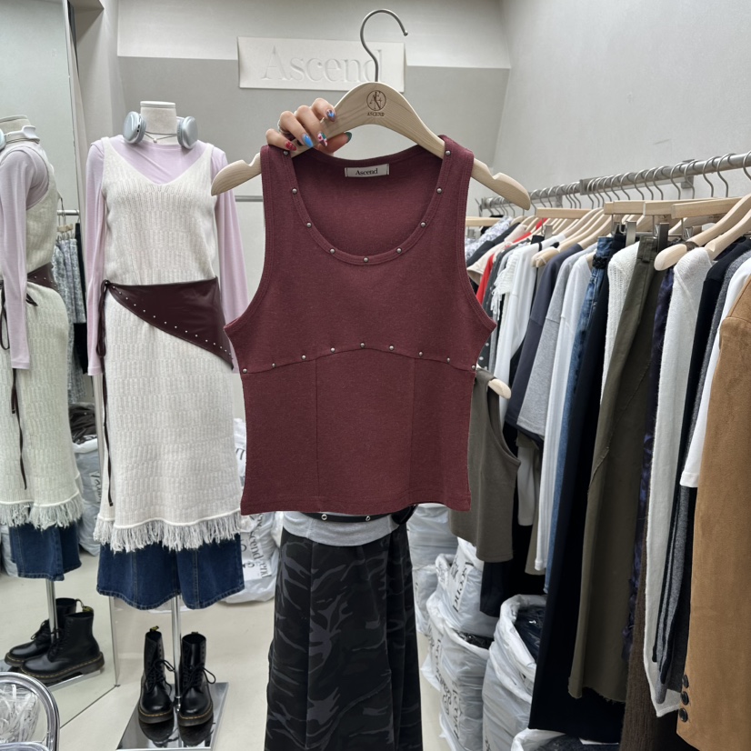 ASCEND韓國直郵㊣女裝新款推薦人氣職業休閑真品25秋冬吊帶背心ASCEND吊帶/背心圖色2
