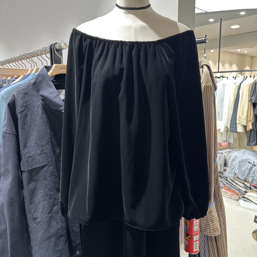GREEK東大門㊣直郵女裝新品推薦職業真品25秋冬襯衫蕾絲衫天鵝絨GREEK襯衫/蕾絲衫圖色1黑色