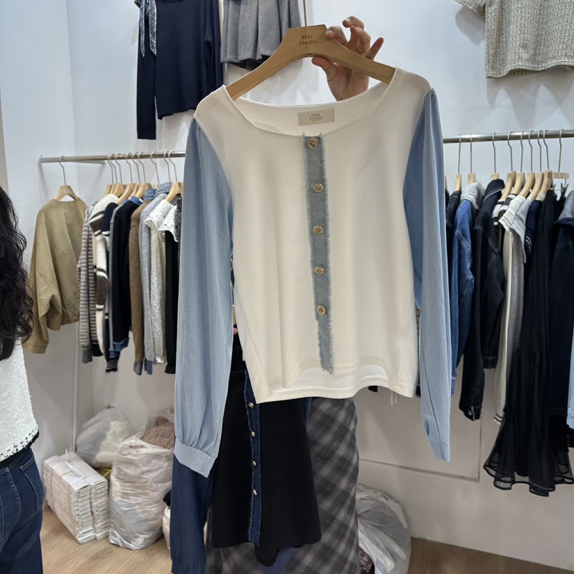 ABLESTUDIO東大門㊣實拍女裝新品職業25秋冬人氣襯衫蕾絲衫ABLESTUDIO襯衫/蕾絲衫圖色1