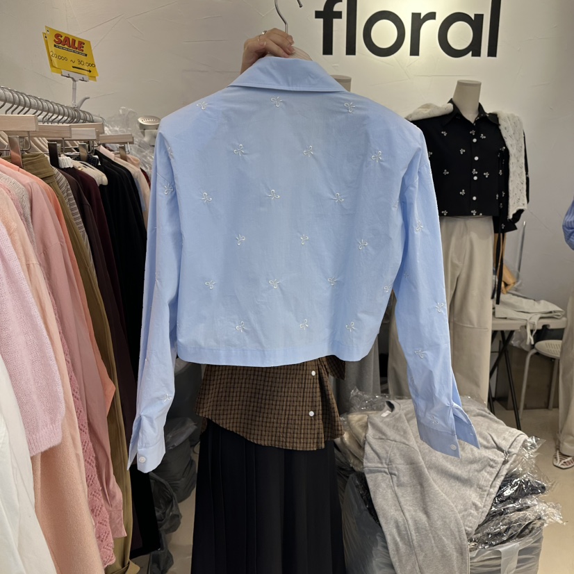 FLORAL韓國代購㊣女裝新品休閑推薦真品熱賣職業襯衫蕾絲衫FLORAL襯衫/蕾絲衫