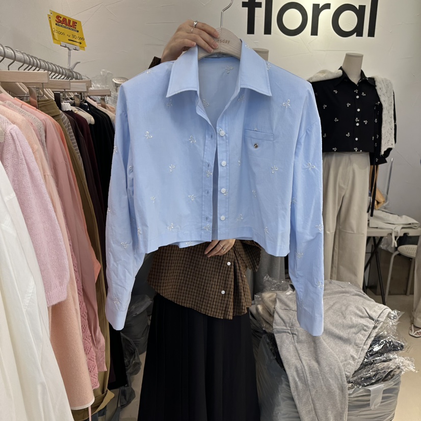FLORAL韓國代購㊣女裝新品休閑推薦真品熱賣職業襯衫蕾絲衫FLORAL襯衫/蕾絲衫圖色1