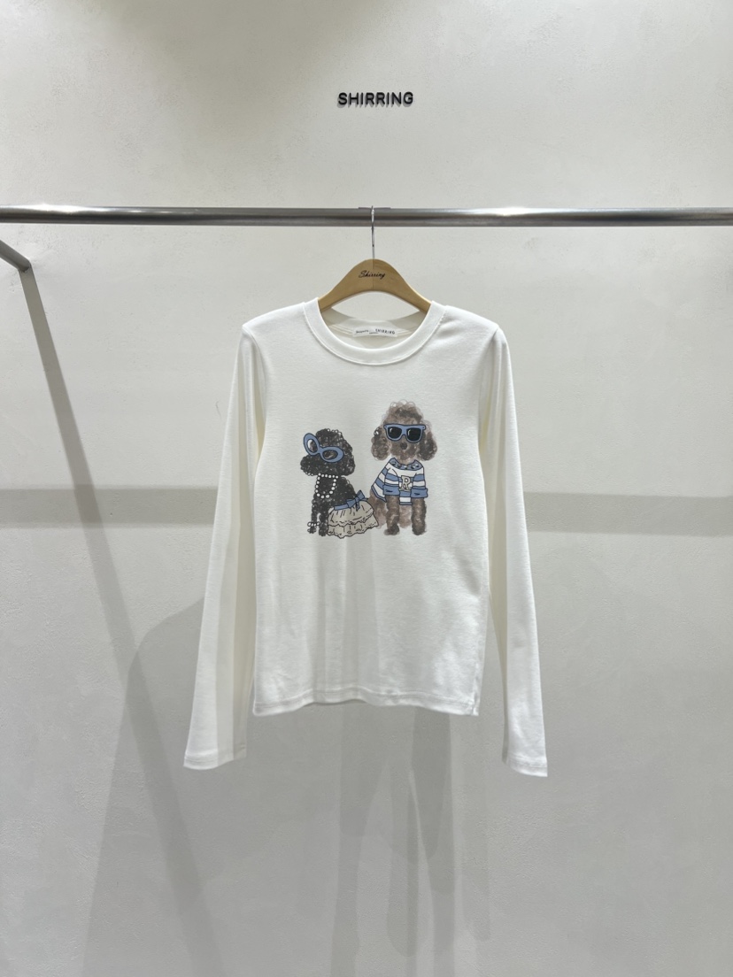 SHIRRING韓國直郵㊣女裝新品25秋冬休閑人氣熱賣職業長袖T恤SHIRRING長袖T恤圖色1
