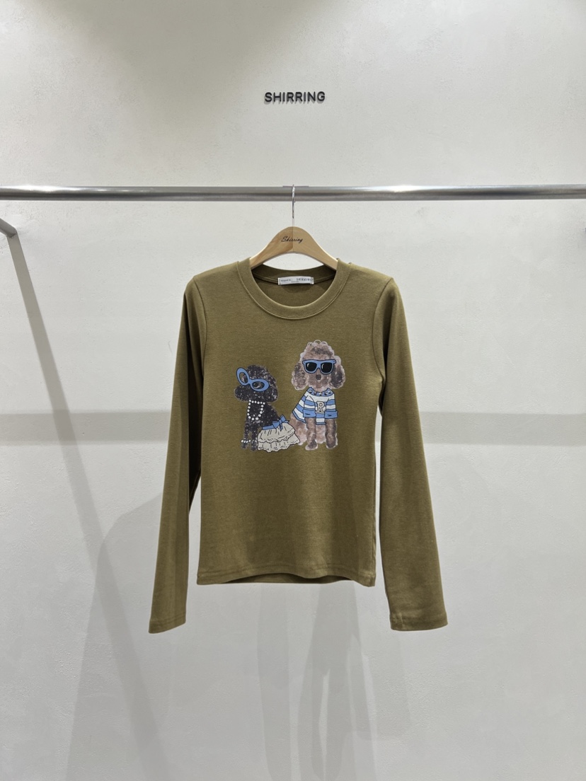 SHIRRING韓國直郵㊣女裝新品25秋冬休閑人氣熱賣職業長袖T恤SHIRRING長袖T恤圖色2