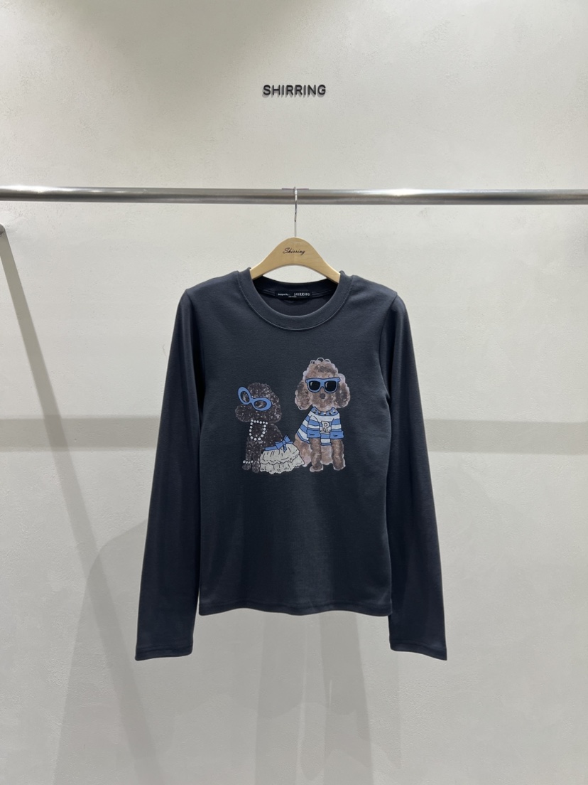 SHIRRING韓國直郵㊣女裝新品25秋冬休閑人氣熱賣職業長袖T恤SHIRRING長袖T恤圖色4