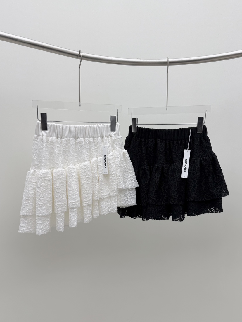 SEOLO韓國直郵㊣女士新品推薦真品人氣職業25秋冬時尚短裙蕾絲Seolo seoul短裙