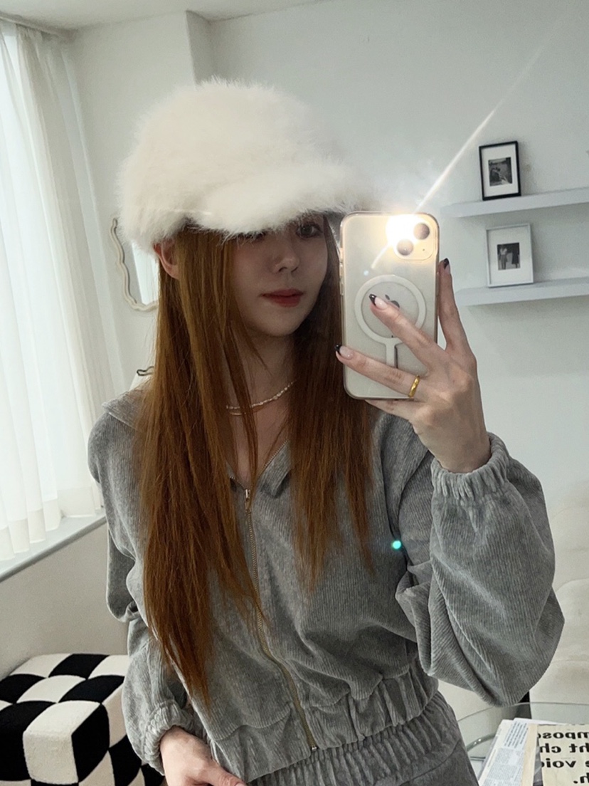 NICEALICE東大門㊣直郵女裝新款真品職業推薦休閑人氣帽子毛皮NICEALICE帽子圖色1