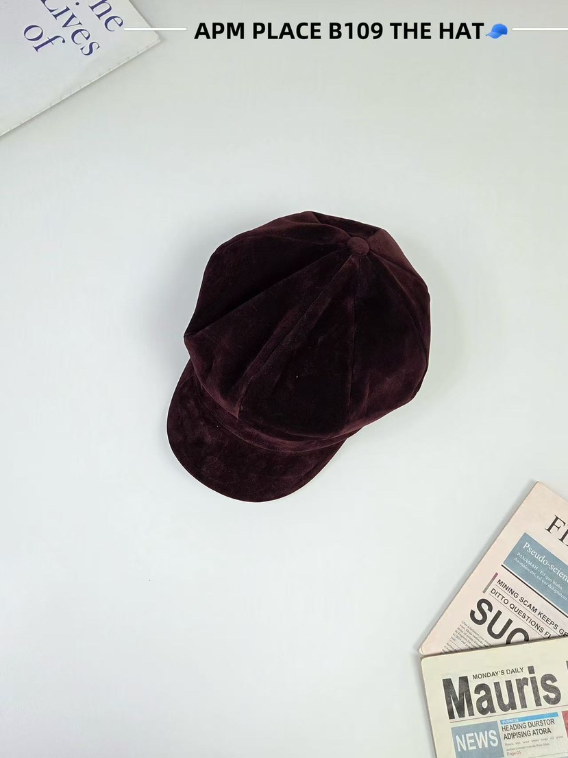 THE HAT-P東大門㊣直郵女士新品熱賣25秋冬真品帽子天鵝絨THE HAT帽子圖色1