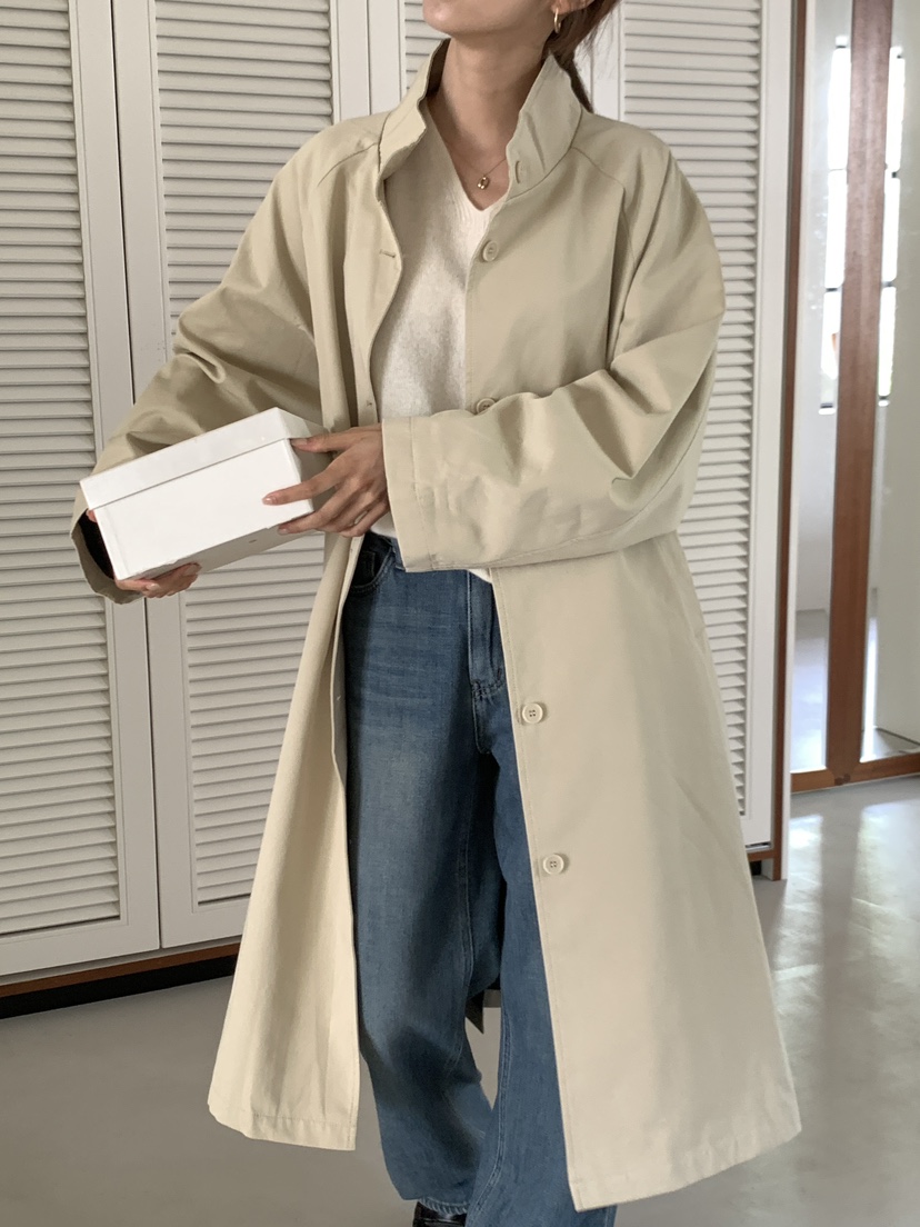 FRILL-T韓國代購㊣女裝新品人氣25秋冬職業真品長款風衣雙面FRILL-T長款風衣