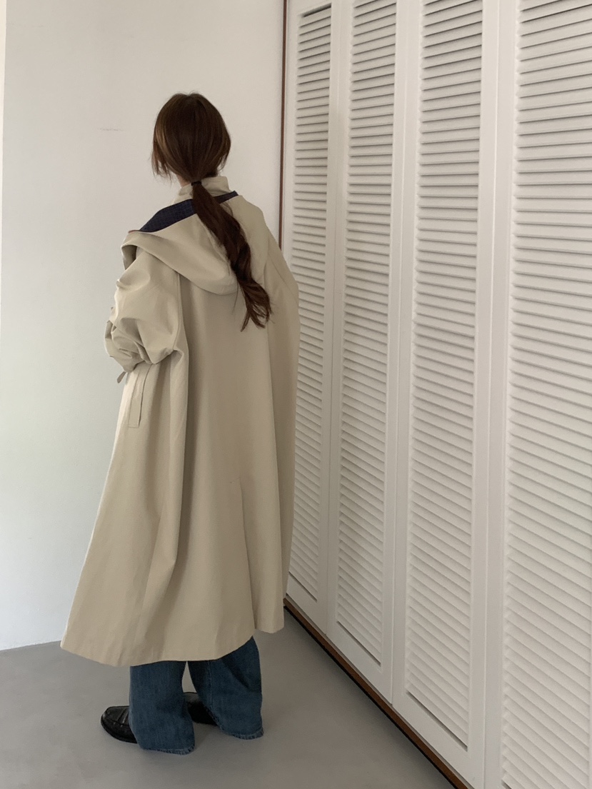 FRILL-T韓國代購㊣女裝新品人氣25秋冬職業真品長款風衣雙面FRILL-T長款風衣