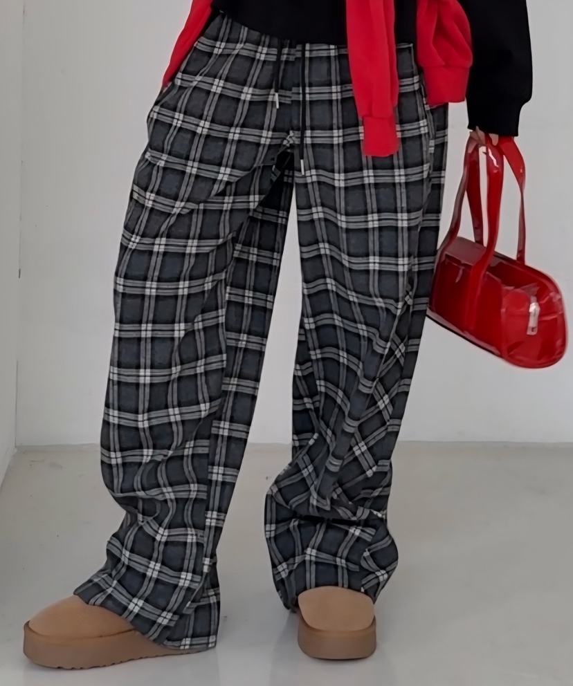 ZITTEN韓國直郵㊣女裝新品真品時尚25秋冬休閑熱賣休閑褲格紋ZITTEN休閑褲