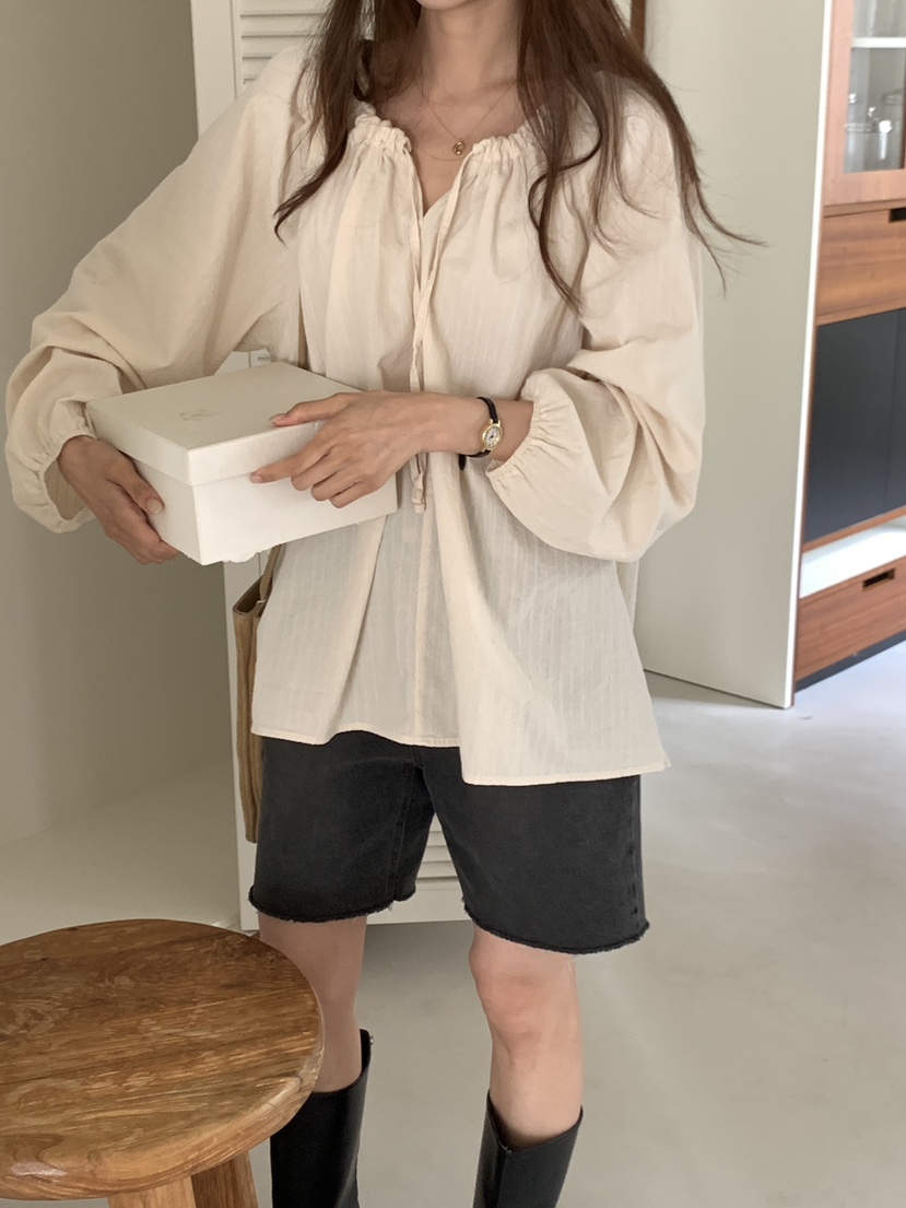 FRILL-T韓國直郵㊣女士新品人氣熱賣休閑職業25秋冬襯衫蕾絲衫FRILL-T襯衫/蕾絲衫