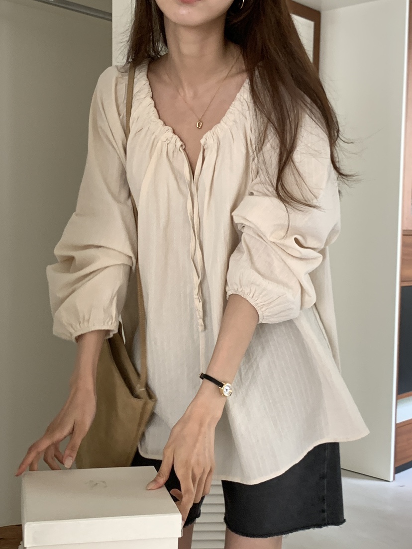 FRILL-T韓國直郵㊣女士新品人氣熱賣休閑職業25秋冬襯衫蕾絲衫FRILL-T襯衫/蕾絲衫