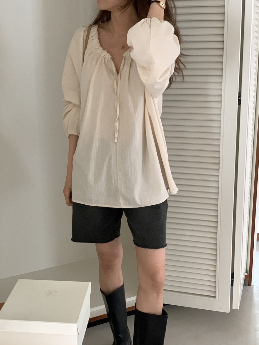 FRILL-T韓國直郵㊣女士新品人氣熱賣休閑職業25秋冬襯衫蕾絲衫FRILL-T襯衫/蕾絲衫
