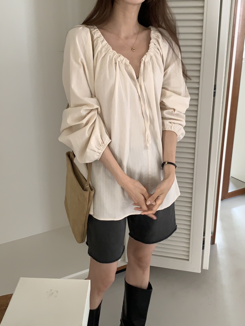 FRILL-T韓國直郵㊣女士新品人氣熱賣休閑職業25秋冬襯衫蕾絲衫FRILL-T襯衫/蕾絲衫