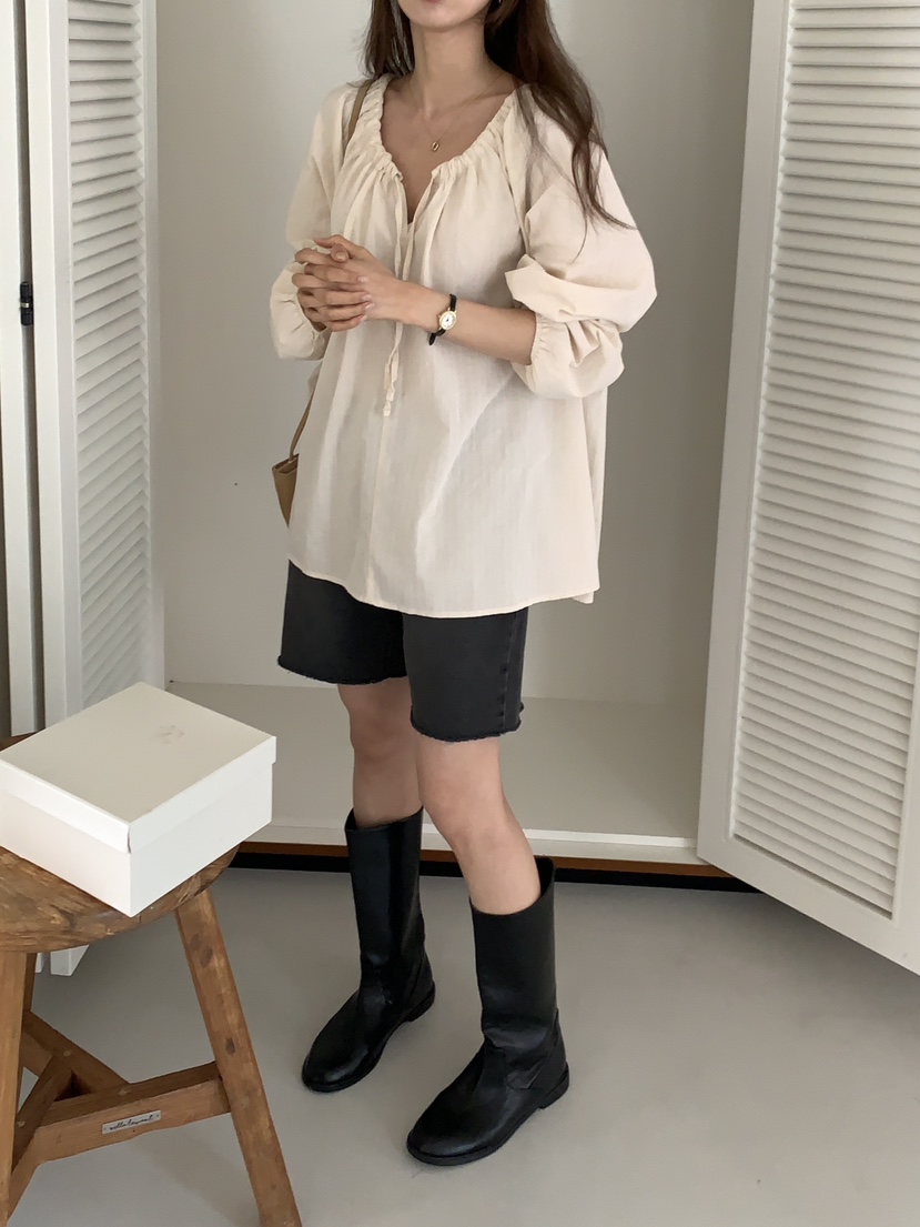 FRILL-T韓國直郵㊣女士新品人氣熱賣休閑職業25秋冬襯衫蕾絲衫FRILL-T襯衫/蕾絲衫