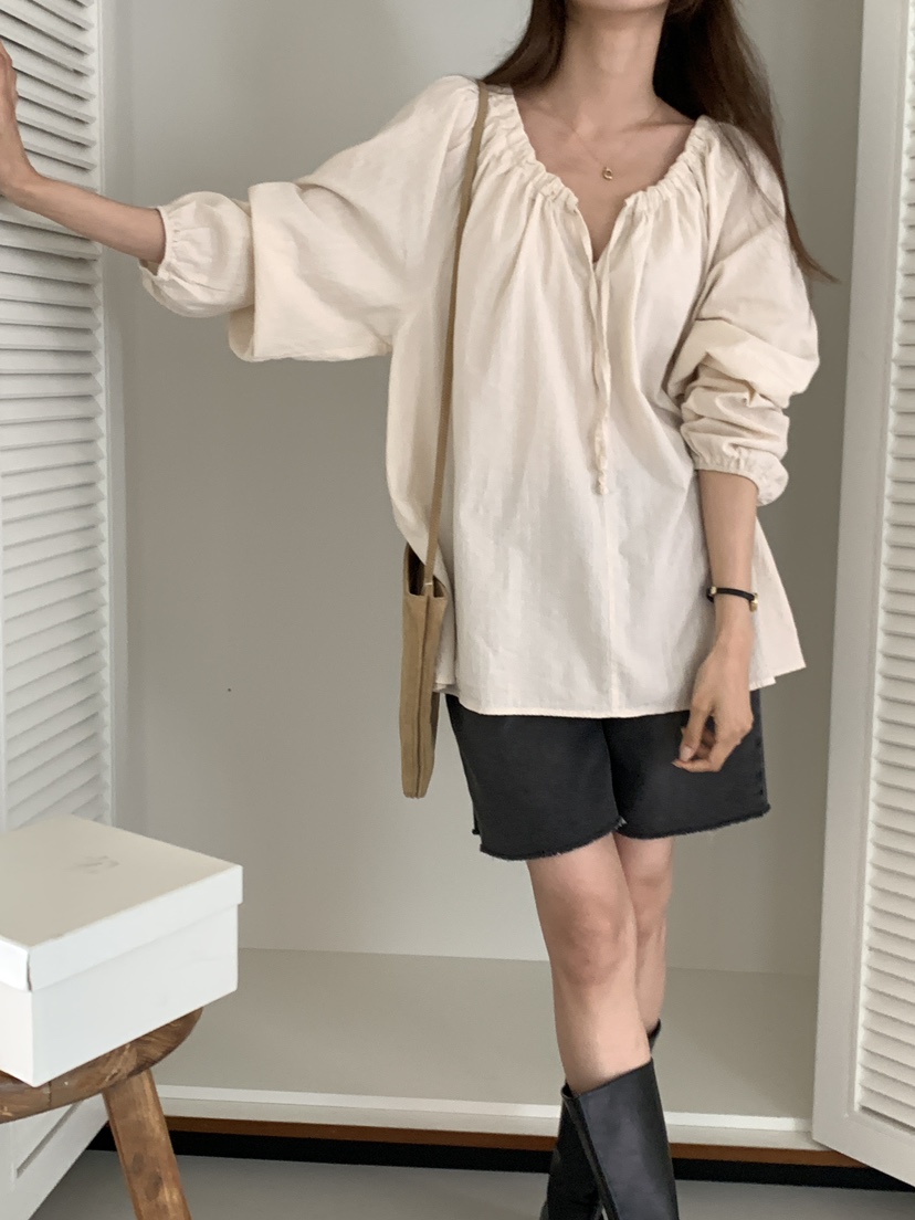 FRILL-T韓國直郵㊣女士新品人氣熱賣休閑職業25秋冬襯衫蕾絲衫FRILL-T襯衫/蕾絲衫