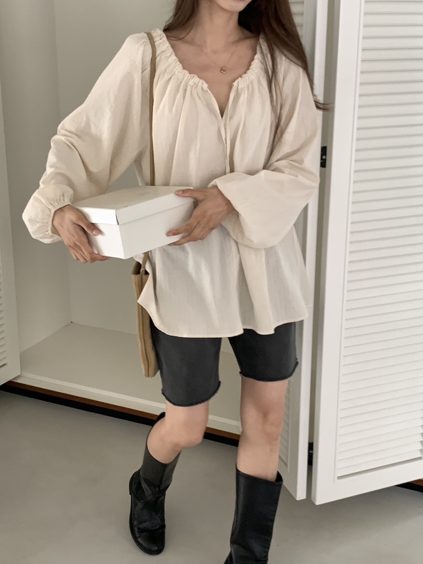 FRILL-T韓國直郵㊣女士新品人氣熱賣休閑職業25秋冬襯衫蕾絲衫FRILL-T襯衫/蕾絲衫
