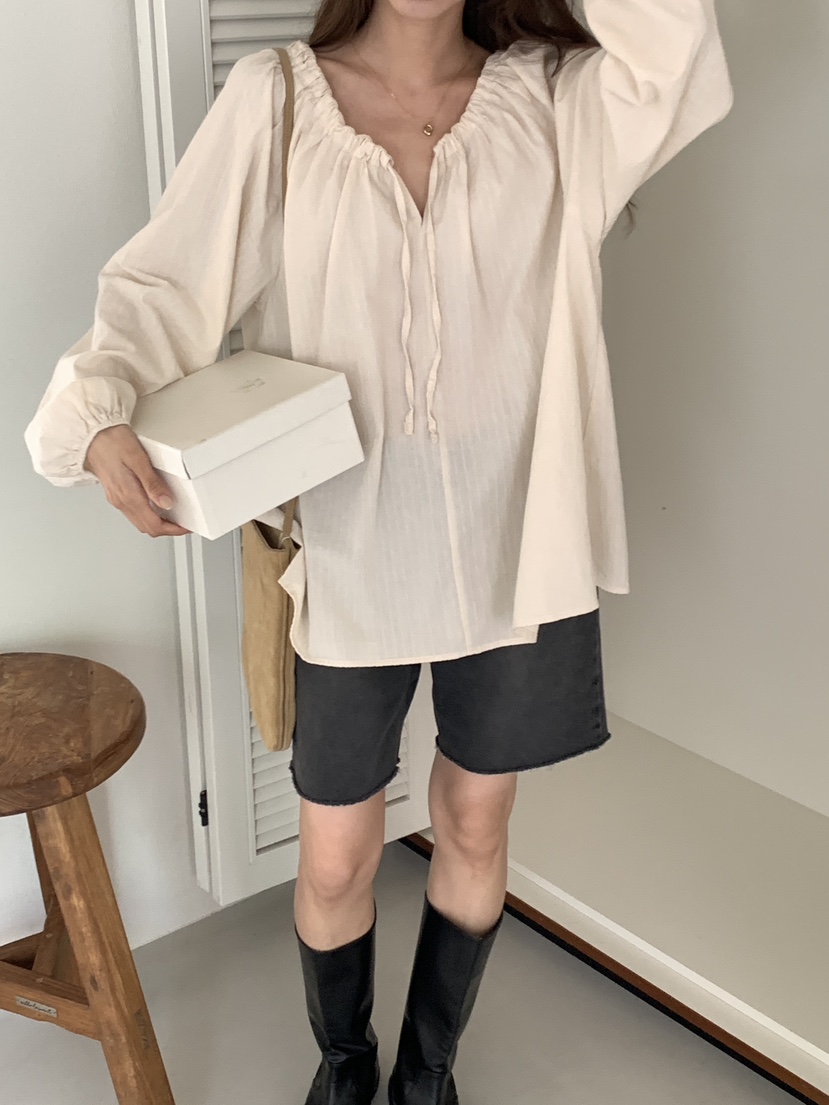 FRILL-T韓國直郵㊣女士新品人氣熱賣休閑職業25秋冬襯衫蕾絲衫FRILL-T襯衫/蕾絲衫