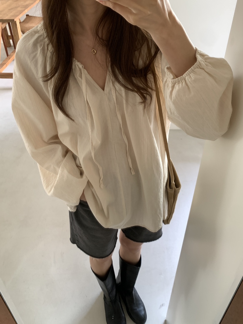 FRILL-T韓國直郵㊣女士新品人氣熱賣休閑職業25秋冬襯衫蕾絲衫FRILL-T襯衫/蕾絲衫