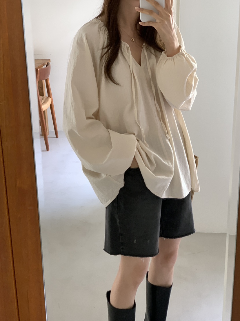 FRILL-T韓國直郵㊣女士新品人氣熱賣休閑職業25秋冬襯衫蕾絲衫FRILL-T襯衫/蕾絲衫