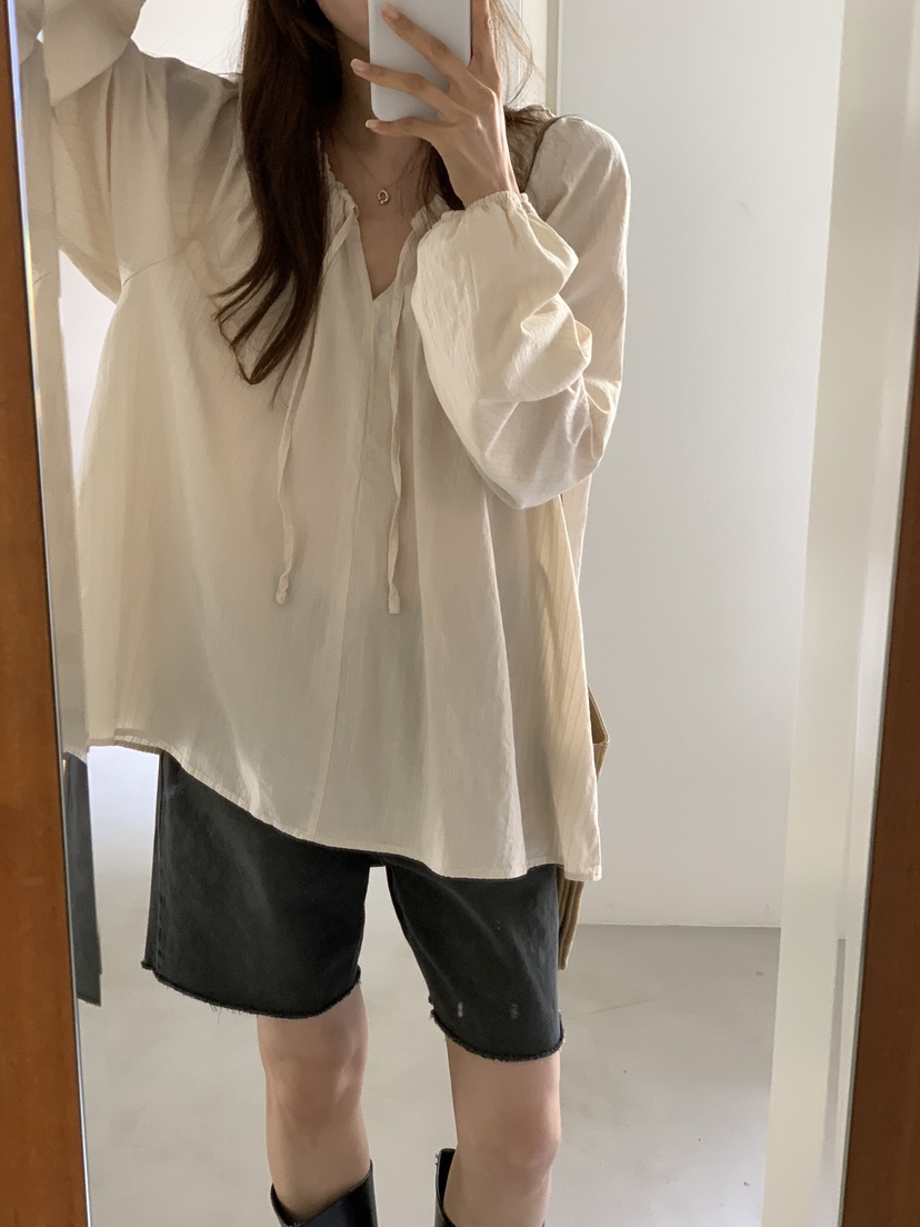 FRILL-T韓國直郵㊣女士新品人氣熱賣休閑職業25秋冬襯衫蕾絲衫FRILL-T襯衫/蕾絲衫
