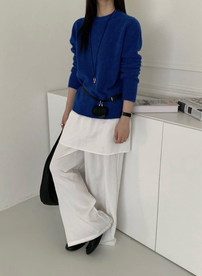 DOUZEMOIS東大門㊣代購女裝新品人氣25秋冬時尚針織衫不含腰包DOUZEMOIS針織衫