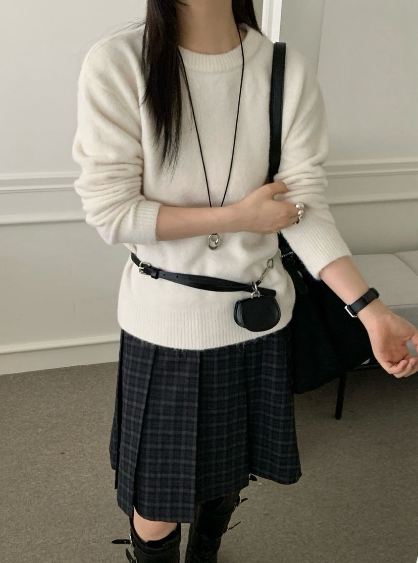 DOUZEMOIS東大門㊣代購女裝新品人氣25秋冬時尚針織衫不含腰包DOUZEMOIS針織衫