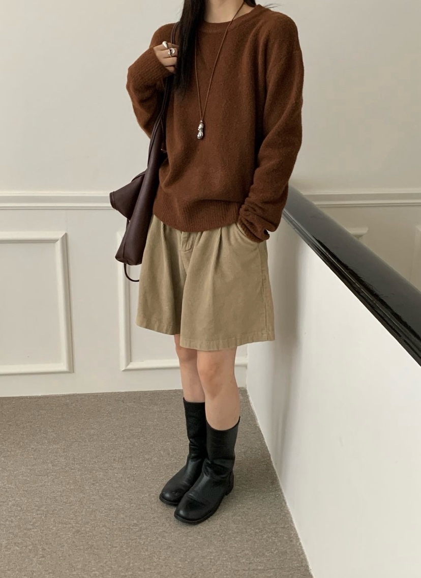 DOUZEMOIS東大門㊣代購女裝新品人氣25秋冬時尚針織衫不含腰包DOUZEMOIS針織衫