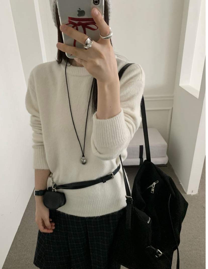 DOUZEMOIS東大門㊣代購女裝新品人氣25秋冬時尚針織衫不含腰包DOUZEMOIS針織衫圖色1