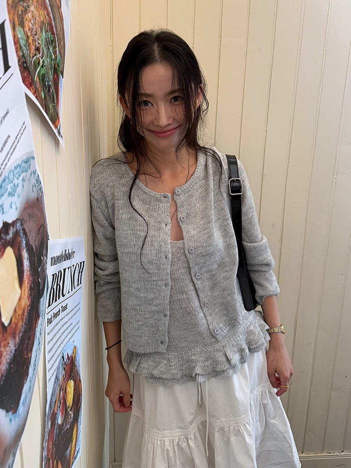 FRILL-T東大門㊣直郵女裝新品25秋冬熱賣套裝褶邊針織套裝FRILL-T套裝