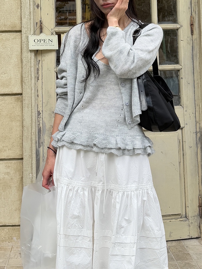FRILL-T東大門㊣直郵女裝新品25秋冬熱賣套裝褶邊針織套裝FRILL-T套裝